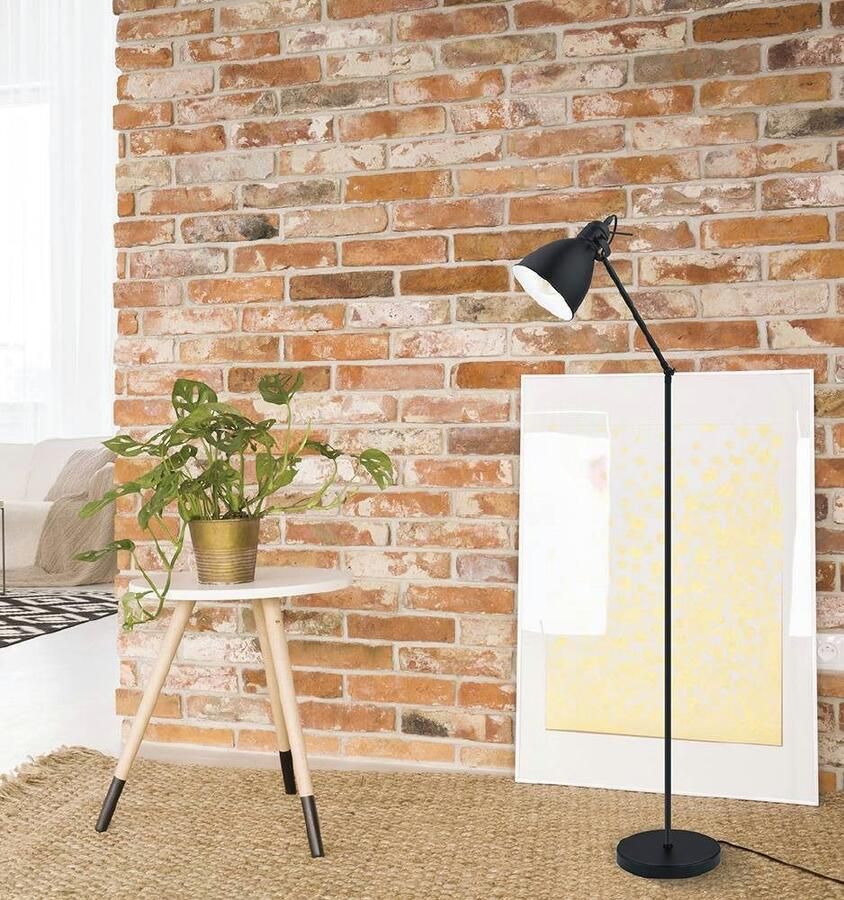 EGLO Staande lamp PRIDDY vloerlamp staande lamp staal zwart E27 industrieel - Foto 2