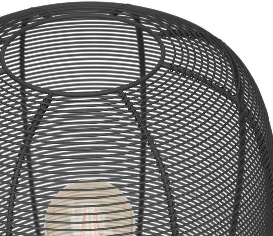 EGLO Staande lamp RINROE Stehlampe Stahl E27 IP20 Wohnzimmerlampe Flurlampe Lampe Vloerlamp driewiel metaal in zwart woonkamerlamp (1 stuk)