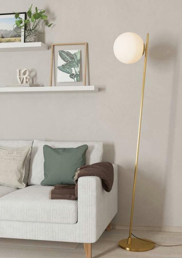 EGLO Staande lamp RONDO 4 Stehlampe Stahl und Glas E27 IP20 Wohnzimmerlampe Lampe Vloerlamp van metaal en glas E27 fitting 174 5 cm (1 stuk) - Foto 4