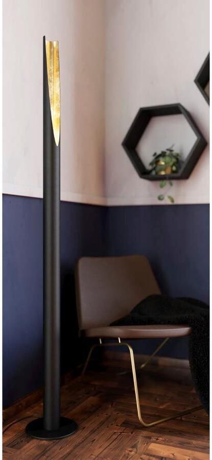 EGLO Staande ledlamp BARBOTTO zwart goudkleur ø6 x h137 cm inclusief 1x gu10 (elk 4 5w) warmwit - Foto 6