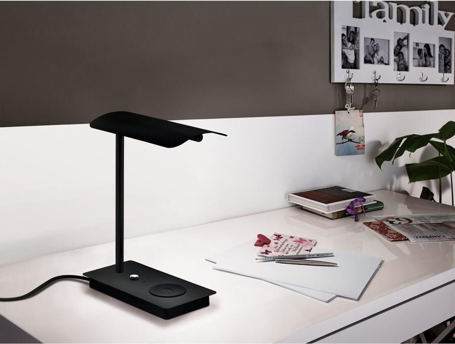 EGLO Tafellamp ARENAZA Bureaulamp draadloze laadfunctie Tafellamp warmwit inductielaadvlak touch dimbaar 3000K (1 stuk) - Foto 2