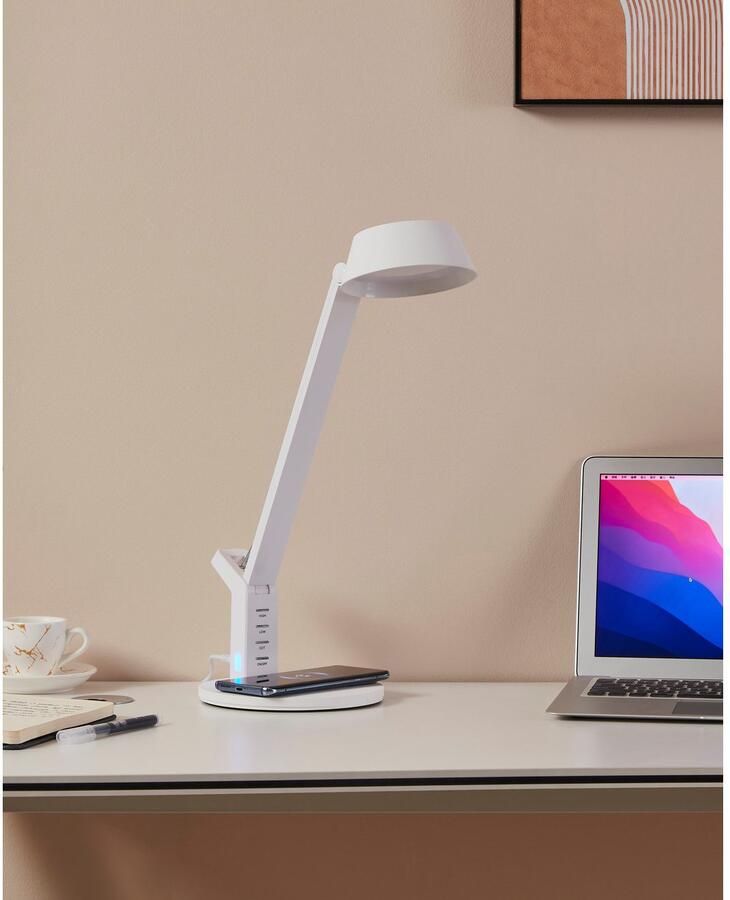EGLO Tafellamp BANDERALO Bureaulamp draadloze laadfunctie Tafellamp 4 8W warmwit koudwit inductielaadvlak CCT (1 stuk) - Foto 4
