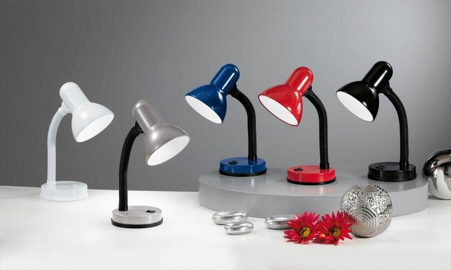 EGLO Tafellamp Basic rood ø12 5 x h30 cm tuimelschakelaar draaibaar flexibele hals - Foto 6