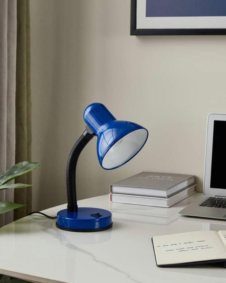 EGLO Tafellamp Basic blauw ø12 5 x h30 cm tuimelschakelaar draaibaar flexibele hals - Foto 2