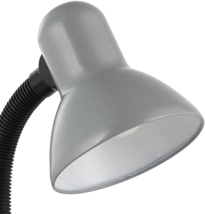 EGLO Tafellamp Basic zilverkleur ø12 5 x h30 cm excl. 1x e27 (elk max. 40 w) tuimelschakelaar