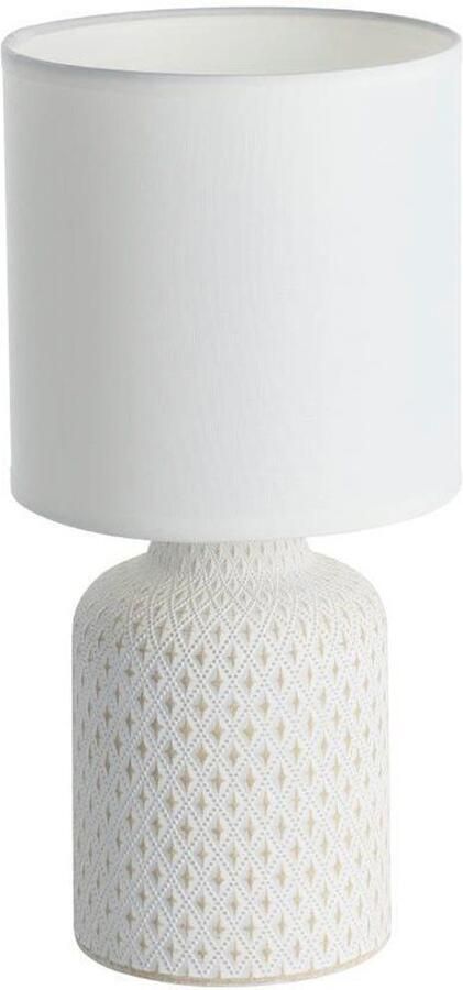 EGLO Tafellamp BELLARIVA Tafellamp van keramiek in crème textiel in wit met schakelaar E14 (1 stuk) - Foto 3