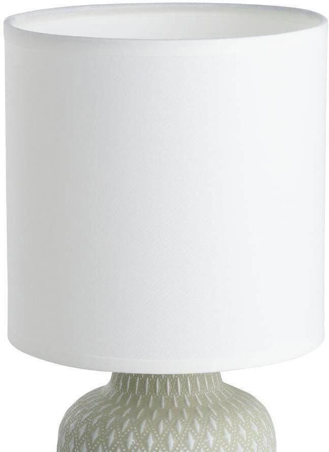 EGLO Tafellamp BELLARIVA Tafellamp van keramiek in grijs textiel in wit met schakelaar E14 (1 stuk) - Foto 2