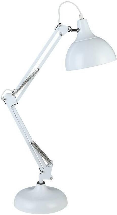 EGLO Tafellamp BORGILLIO Vintage bureau lamp staal in wit retro E27 incl. schakelaar (1 stuk) - Foto 3