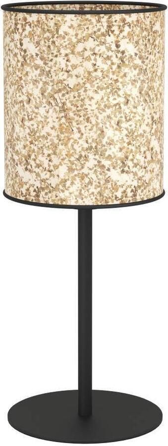 EGLO Tafellamp BUTTERBURN Tischlampe Stahl und Textil Nachttischlampe E27 Lampe Nachttafellamp tafellamp textiel met berkbladeren slaapkamer (1 stuk) - Foto 8