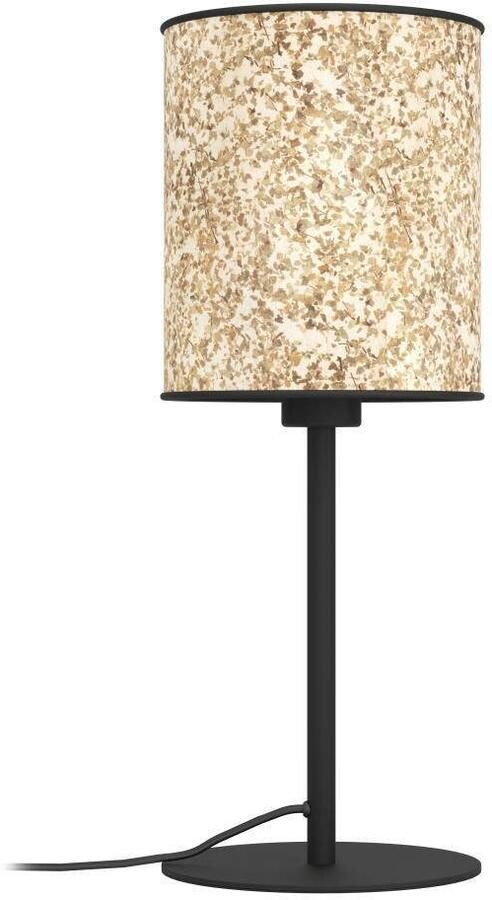 EGLO Tafellamp BUTTERBURN Tischlampe Stahl und Textil Nachttischlampe E27 Lampe Nachttafellamp tafellamp textiel met berkbladeren slaapkamer (1 stuk) - Foto 6