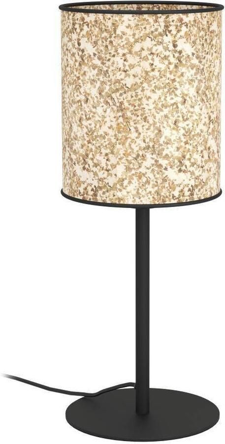 EGLO Tafellamp BUTTERBURN Tischlampe Stahl und Textil Nachttischlampe E27 Lampe Nachttafellamp tafellamp textiel met berkbladeren slaapkamer (1 stuk) - Foto 7