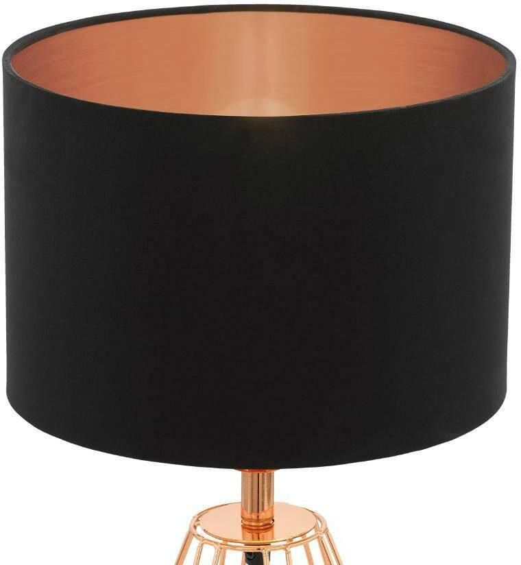 EGLO Tafellamp CARLTON 2 Nachtkastlamp vintage metaal stof draadgaas 30 5x16 5cm (1 stuk) - Foto 4