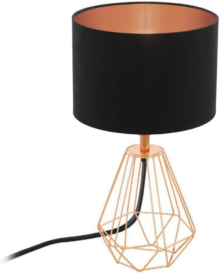 EGLO Tafellamp CARLTON 2 Tafellamp nachttafellamp staal stof E14 met schakelaar - Foto 4