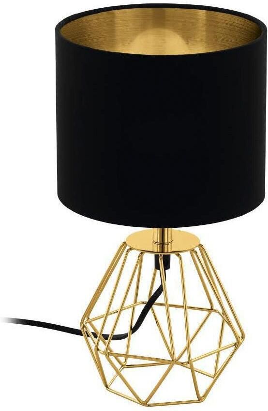 EGLO Tafellamp CARLTON 2 Vintage tafellamp retro lamp metaal stof goudkleur zwart E14 (1 stuk) - Foto 4