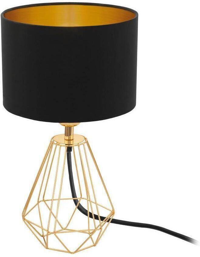 EGLO Tafellamp CARLTON 2 Nachtkastlamp vintage metaal stof draadgaas 30 5x16 5cm (1 stuk) - Foto 3