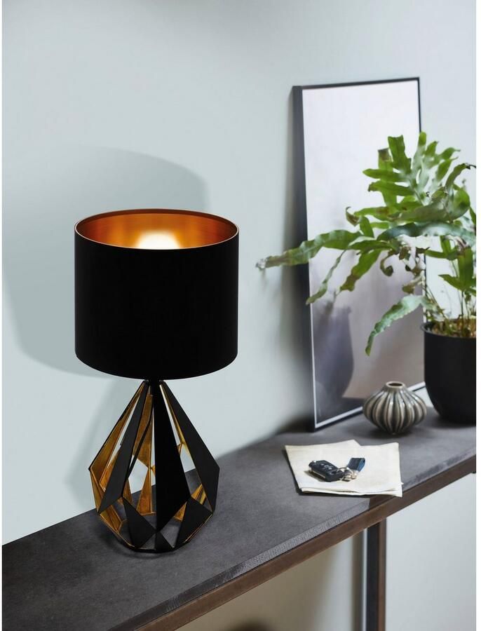 EGLO Tafellamp CARLTON 5 Tischlampe Stahl E27 IP20 Nachttischlampe Bürolampe Vintage tafellamp nacht kastlamp zwart E27 schakelaar - Foto 3