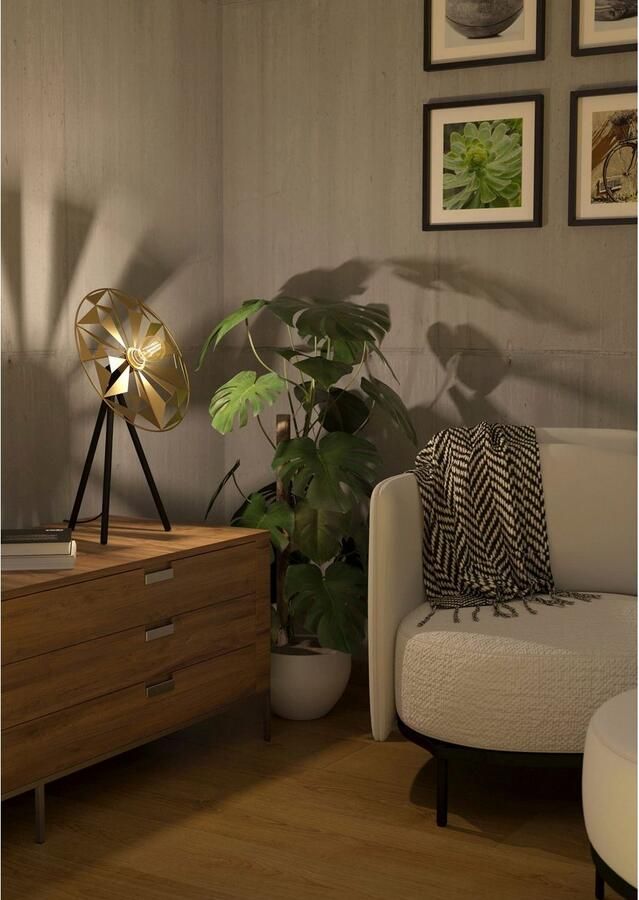 EGLO Tafellamp CASTANUELO Tafellamp in zwart en goudkleur van staal excl. E27 40W (1 stuk) - Foto 4