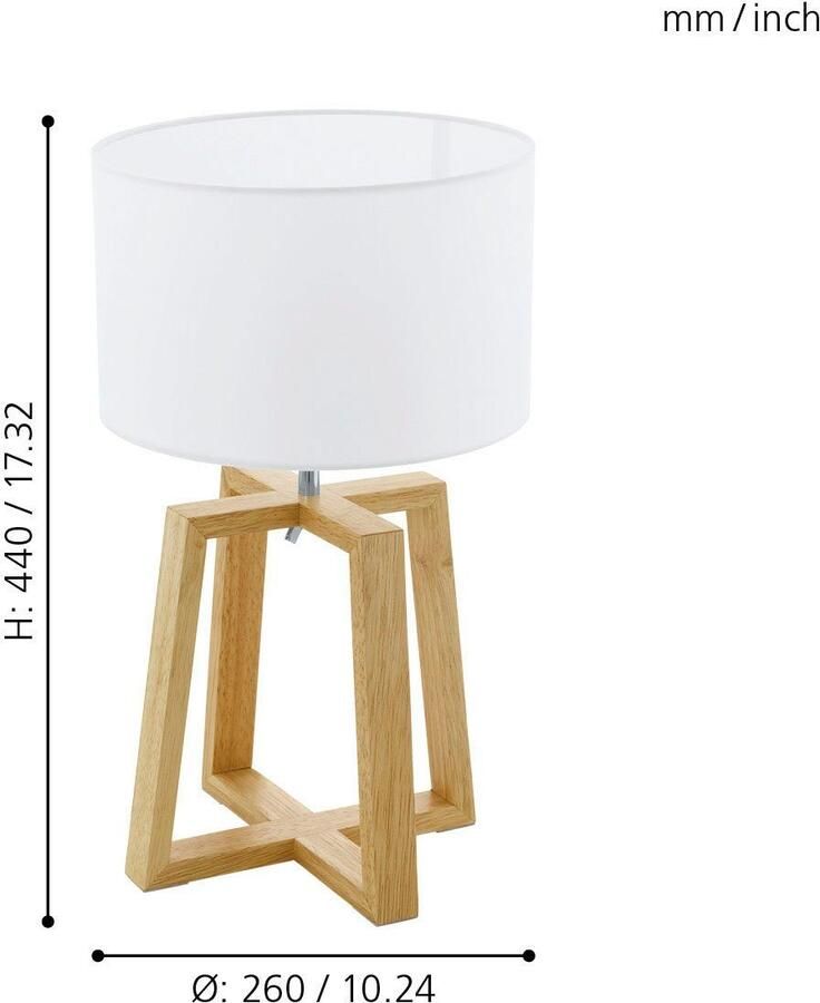 EGLO Chietino 1 Tafellamp E27 44 cm Natuur Grijs Wit - Foto 2