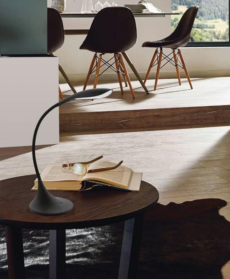 EGLO Tafellamp DAMBERA Tafellamp met touch dimbaar kunststof bureaulamp in zwart (1 stuk)