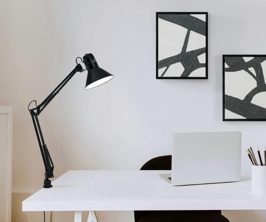 EGLO Tafellamp FIRMO klemlamp excl. lamp E27 met schroefklem Klem lamp vintage industrieel retro bureau lamp E27 fitting - Foto 2