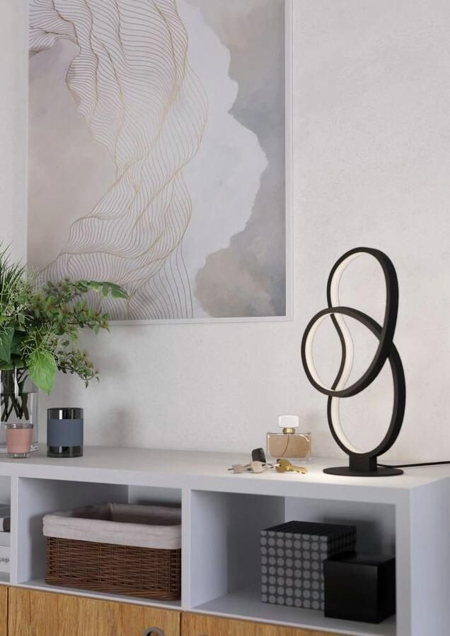 EGLO Tafellamp GIANELLA Tischampe Alu Stahl und Kunststoff Wohnzimmerlampe Lampe Nachttafellamp decoratieve tafellamp van metaal in zwart tafellamp (1 stuk) - Foto 4