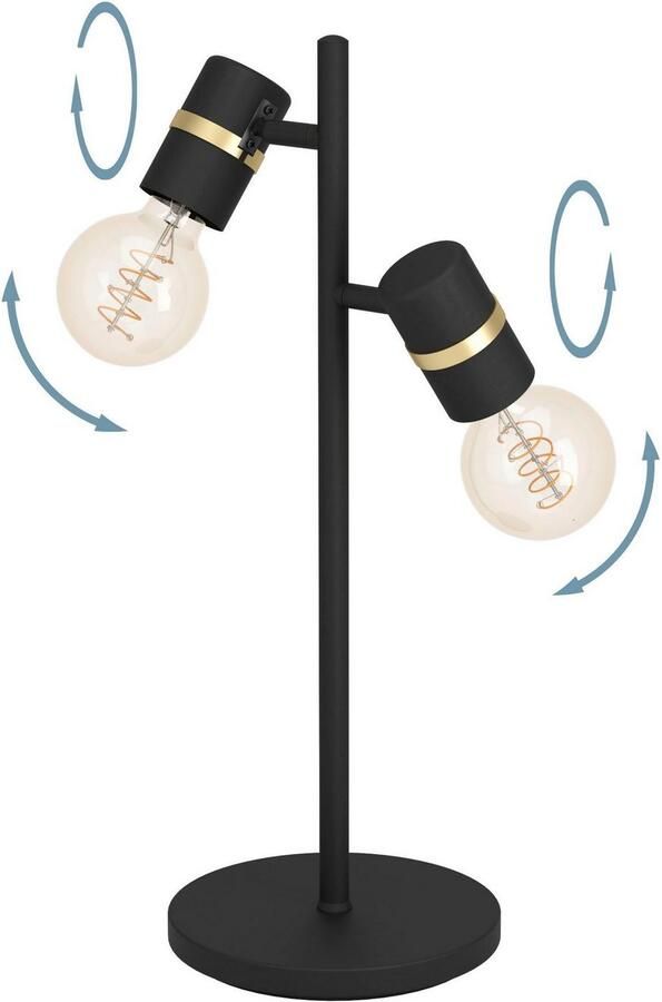 EGLO Tafellamp LURONE Tafellamp in zwart en messing van staal excl. E27 10W (1 stuk) - Foto 2
