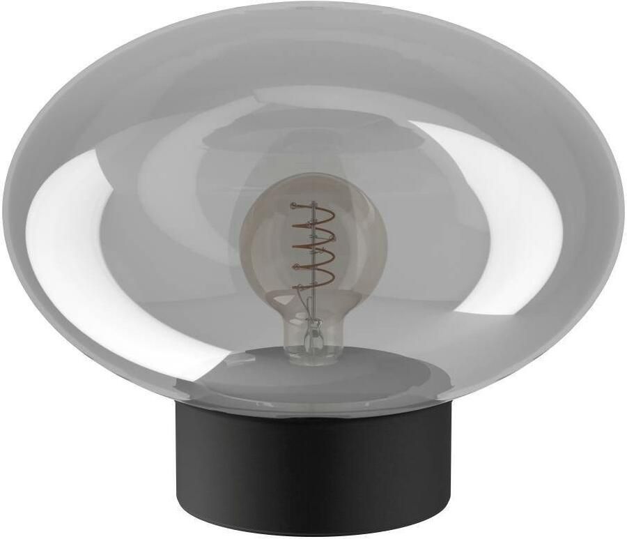 EGLO Tafellamp MADONNINA Tafellamp metaal in zwart en glas in grijs-transparant E27 27 cm (1 stuk) - Foto 2