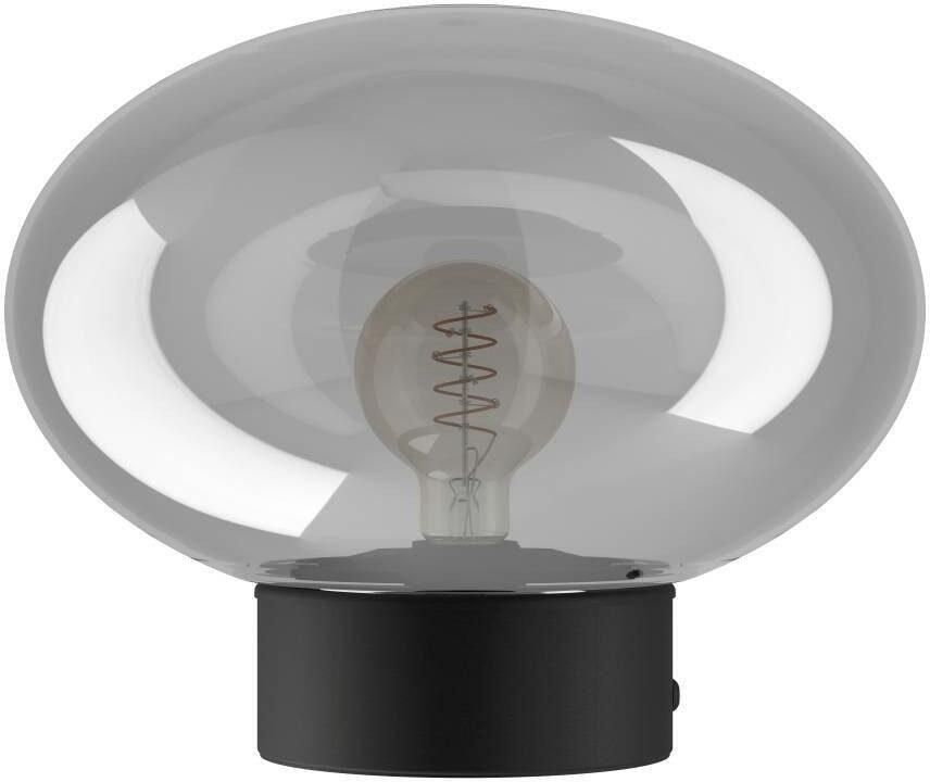 EGLO Tafellamp MADONNINA Tafellamp metaal in zwart en glas in grijs-transparant E27 27 cm (1 stuk) - Foto 3