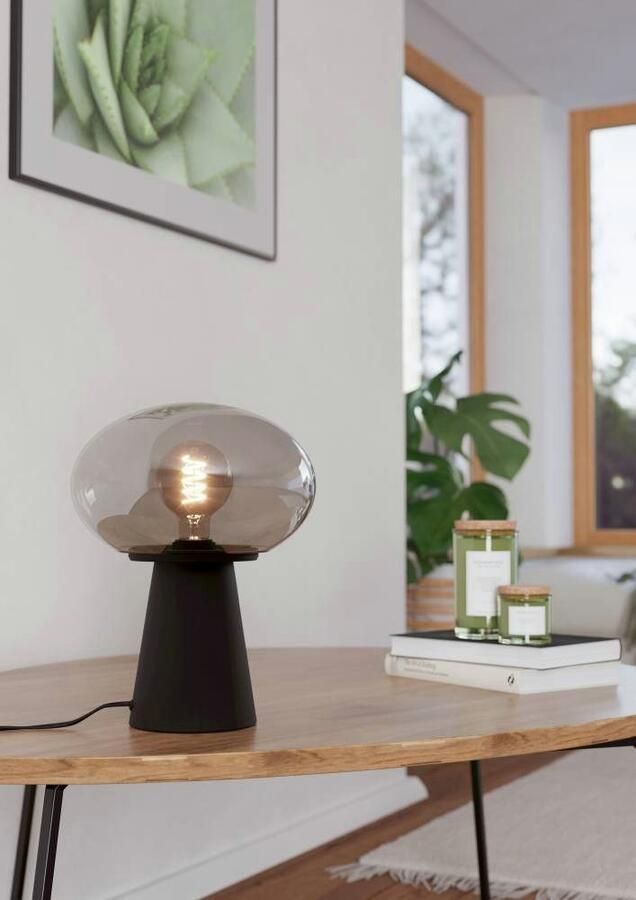 EGLO Tafellamp MADONNINA Tafellamp metaal in zwart glas in grijs-transparant E27 32 5 cm (1 stuk) - Foto 4