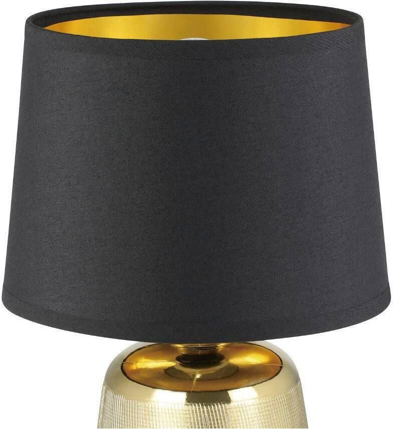 EGLO Tafellamp MANALBA 1 Textiel nachttafellamp keramiek goudkleur tafellamp slaapkamer (1 stuk)