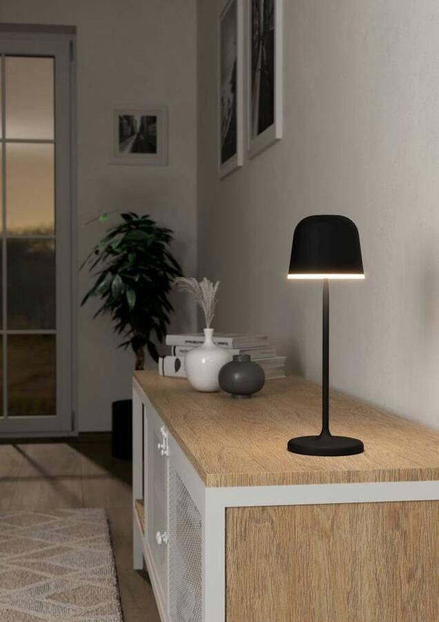 EGLO Tafellamp MANNERA Nachttafellamp touch dimbaar tafellamp in zwart en wit IP54 (1 stuk) - Foto 4