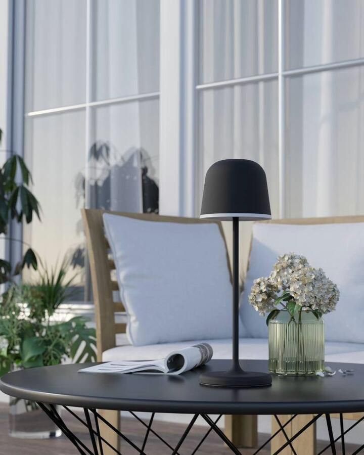 EGLO Tafellamp MANNERA Nachttafellamp touch dimbaar tafellamp in zwart en wit IP54 (1 stuk)