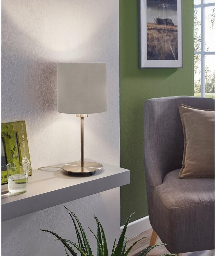 EGLO Pasteri Tafellamp E27 Staal;Textiel Taupe