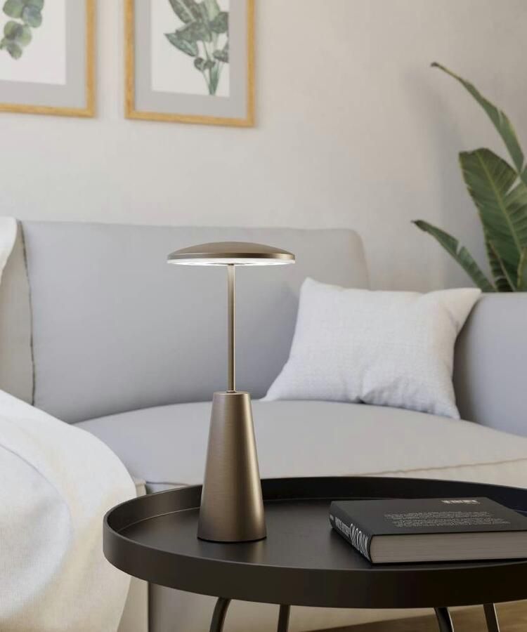 EGLO Tafellamp Piccola dimmbare nachttafellamp metaal in brons lamp voor balkon ip54 (1 stuk) - Foto 2