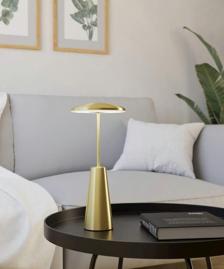 EGLO Tafellamp Piccola dimmbare nachttafellamp metaal in messing lamp voor balkon ip54 (1 stuk) - Foto 2