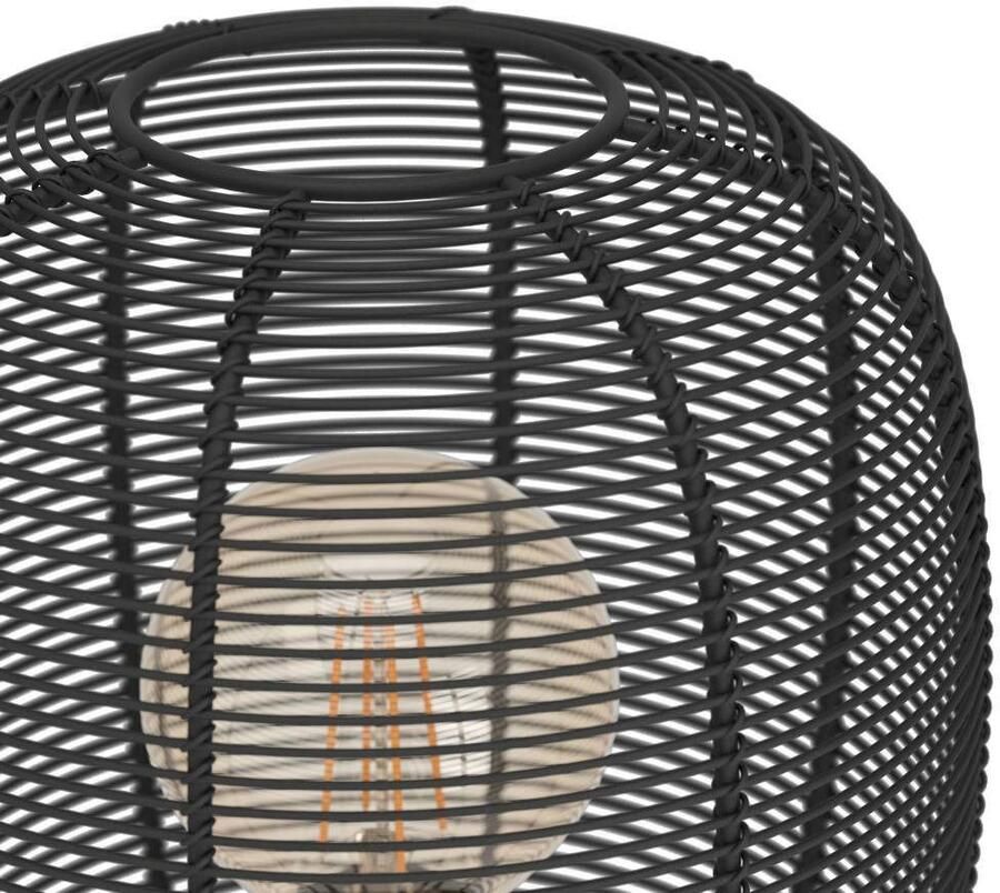 EGLO Tafellamp RINROE Tischlampe Stahl E27 IP20 Wohnzimmerlampe Flurlampe Lampe driepotige nachttafellamp tafellamp metaal in zwart (1 stuk)