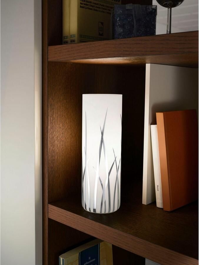 EGLO Tafellamp RIVATO tafellamp nachttafellamp glas met decor wit chroom E27 - Foto 5