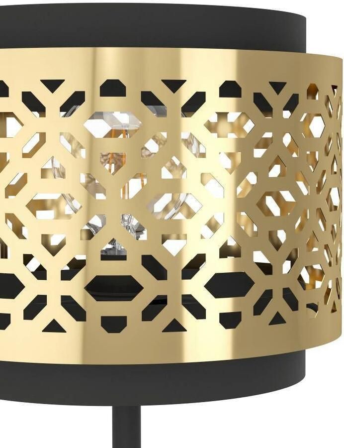 EGLO Tafellamp SANDBACH Tischlampe Stahl E27 IP20 Vintage Nachttischlampe Lampe Nachtkastlamp tafellamp van metaal en messing E27 fitting (1 stuk) - Foto 3