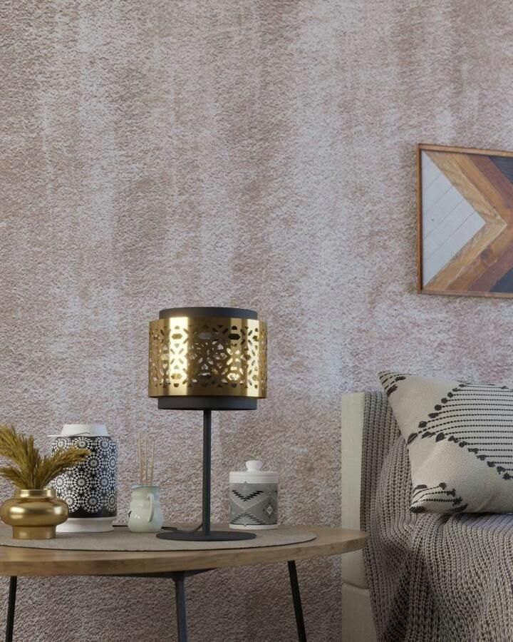 EGLO Tafellamp SANDBACH Tischlampe Stahl E27 IP20 Vintage Nachttischlampe Lampe Nachtkastlamp tafellamp van metaal en messing E27 fitting (1 stuk) - Foto 2