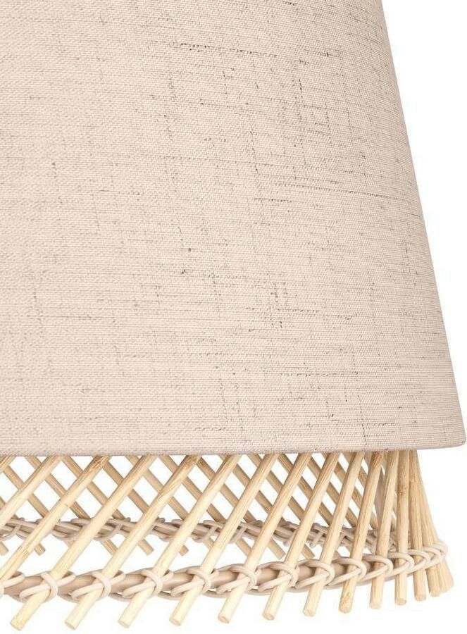 EGLO Hanglamp TABLEY Pendellampe Stahl und Textil E27 IP20 Esszimmerlampe Lampe Hanglamp eetkamerlamp bamboe en linnen E27 fitting 89 cm (1 stuk) - Foto 2
