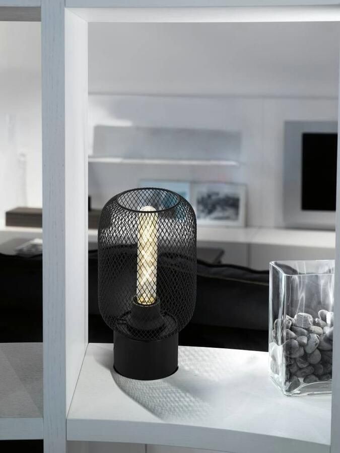 EGLO Tafellamp WRINGTON Tischlampe Vintage Stahl E27 Nachttischleuchte Lampe Tafellamp van staal in zwart lamp met schakelaar E27 fitting (1 stuk) - Foto 2