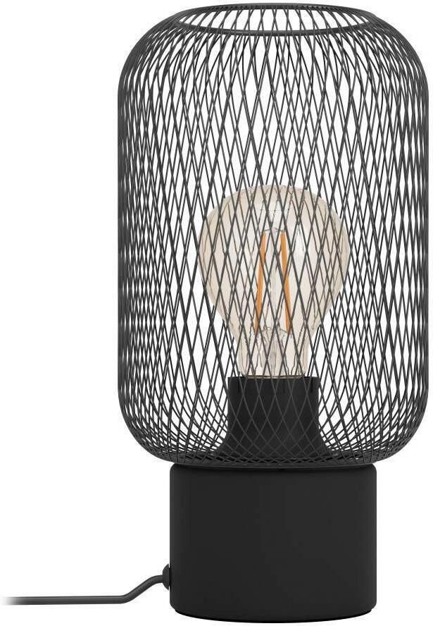 EGLO Tafellamp WRINGTON Tischlampe Vintage Stahl E27 Nachttischleuchte Lampe Tafellamp van staal in zwart lamp met schakelaar E27 fitting (1 stuk) - Foto 3