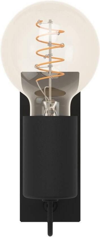 EGLO Wandlamp BAILRIGG Wandlampe Stahl und Holz Wohnzimmerlampe Flurlampe Lampe Wandlamp ganglamp van hout in natuurlijk en metaal in zwart (1 stuk) - Foto 4