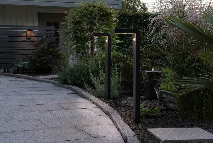 EGLO Wandlamp BARACCONI Wandlampe Alu Kunststoff IP44 Solar Außenlampe Lampe Solar lamp met bewegingssensor schemerschakelaar solar zwart IP44 (1 stuk) - Foto 6