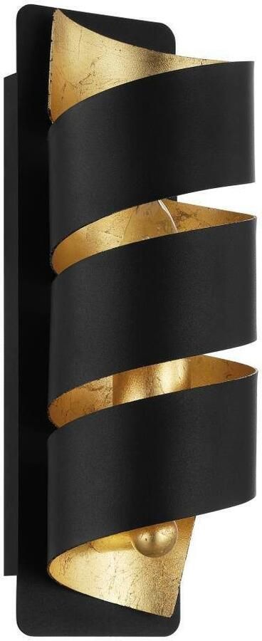 EGLO Wandlamp ELIZONDO wandlamp zwart-goud metaal excl. lichtbron E14 Wandlamp vintage metaal in zwart en goudkleur ganglamp met E14 (1 stuk) - Foto 4