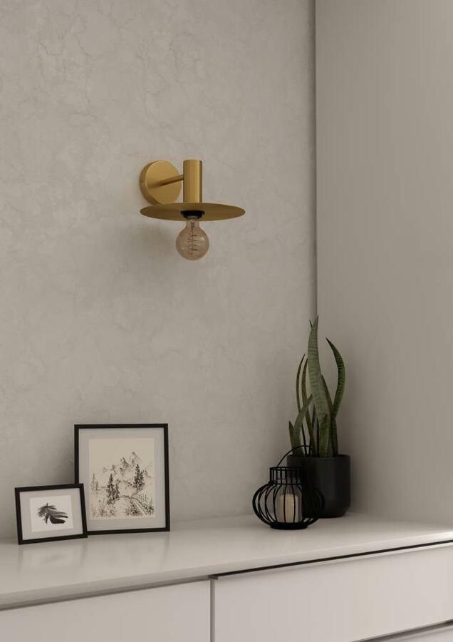 EGLO Wandlamp ESCANDELL Wandlamp ganglamp van metaal in geborsteld messing E27 fitting (1 stuk) - Foto 7