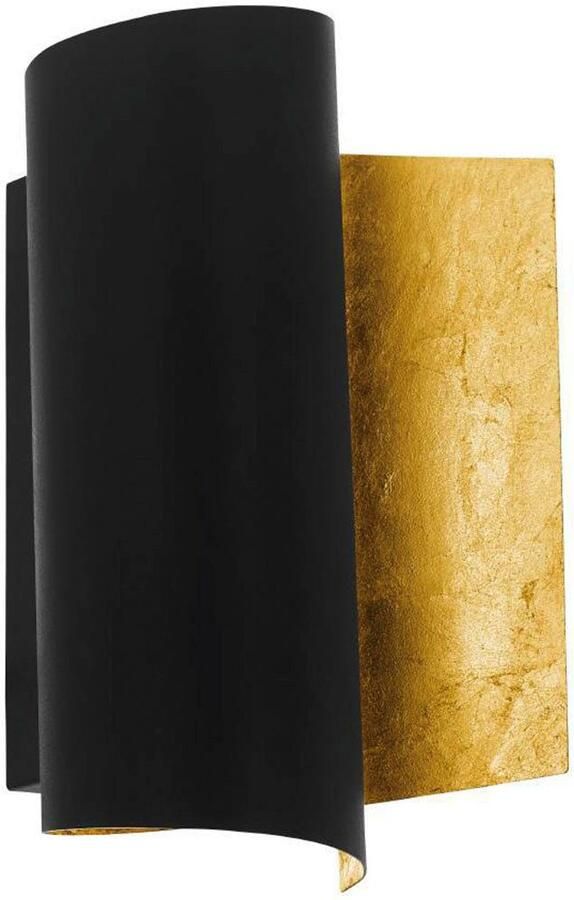 EGLO Wandlamp FALICETTO wandlamp zwart-goud metaal excl. lichtbron E27 Vintage wandlamp staal ganglamp in zwart goudkleur E27 fitting (1 stuk) - Foto 2