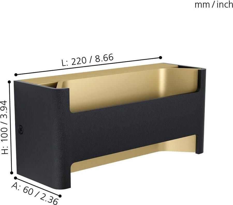 EGLO Wandlamp FELONICHE Wandlamp aluminium en kunststof IP20 woonkamerlamp lamp (1 stuk) - Foto 3