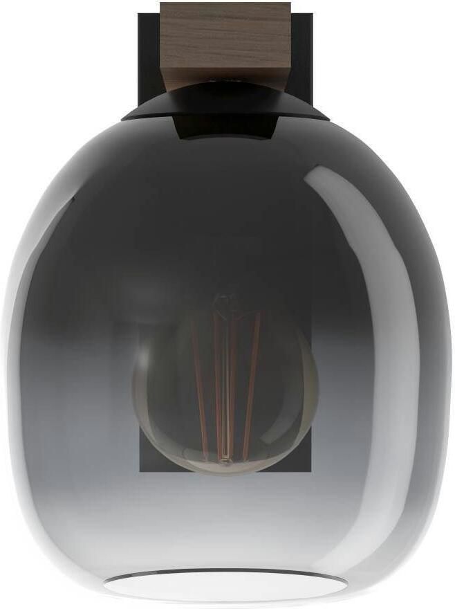 EGLO Wandlamp FILAGO Wandlampe Holz Stahl und Glas E27 Wohnzimmerlampe Lampe Wandlamp voor binnen FSCM70PA ganglamp lamp wand met E27 fitting (1 stuk) - Foto 4