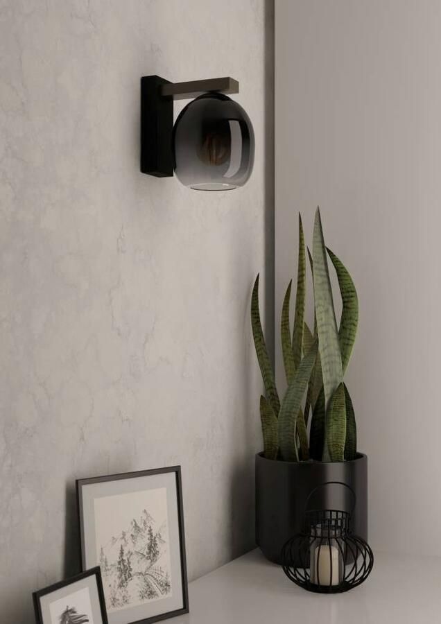 EGLO Wandlamp FILAGO Wandlampe Holz Stahl und Glas E27 Wohnzimmerlampe Lampe Wandlamp voor binnen FSCM70PA ganglamp lamp wand met E27 fitting (1 stuk) - Foto 5